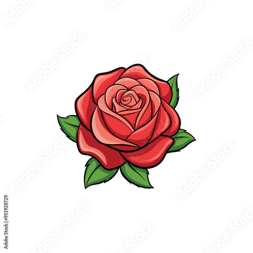 rose and flower vector illustration