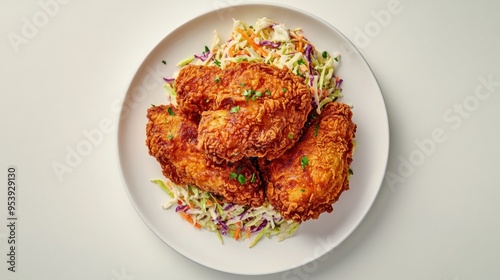 Crispy Fried Chicken with Coleslaw