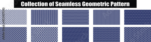 Wallpaper Mural Seamless Geometric Pattern In white and blue color. Vector set of lines, linear tiling, stripy weaving, optical maze, twisted stripes. Collection of modern textures for design and background. Torontodigital.ca