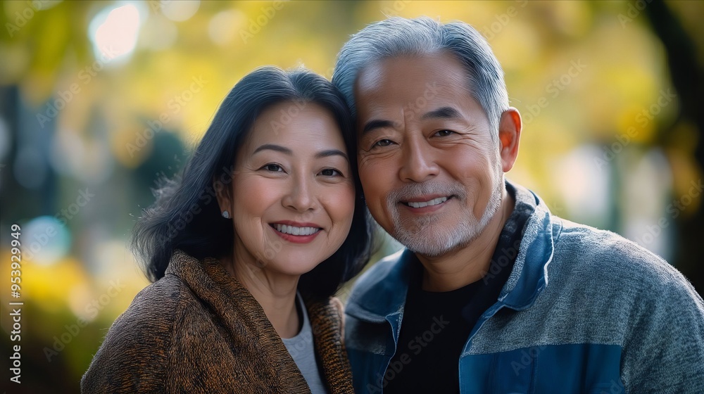 A man and a woman are smiling at the camera A man and a woman are smiling at the camera