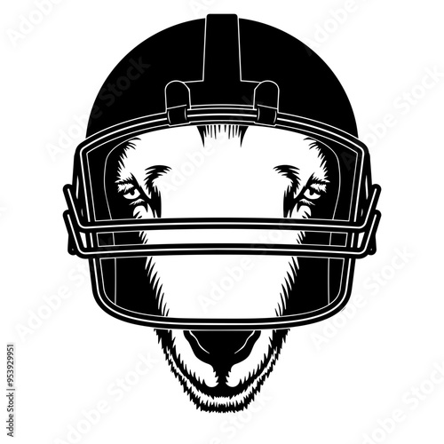Goat In Football Helmet