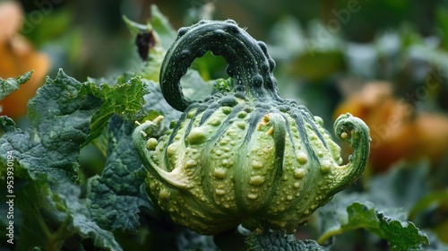 Green Gourd with Unusual Shape