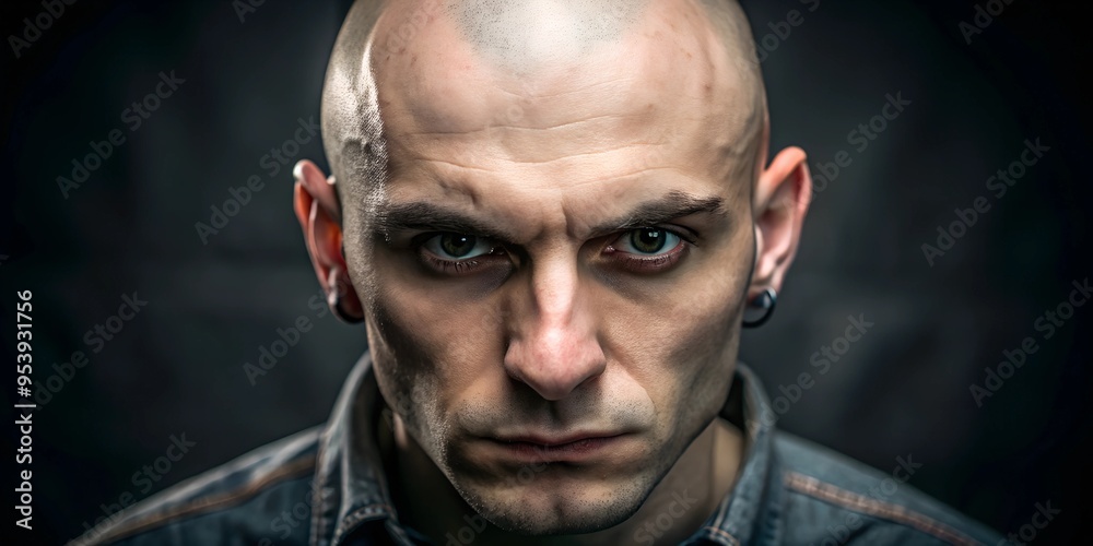 Obraz premium An evil looking skinhead space for text