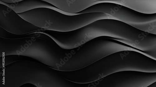 Dark Abstract Waves Wallpaper for Creative Backgrounds Generative AI