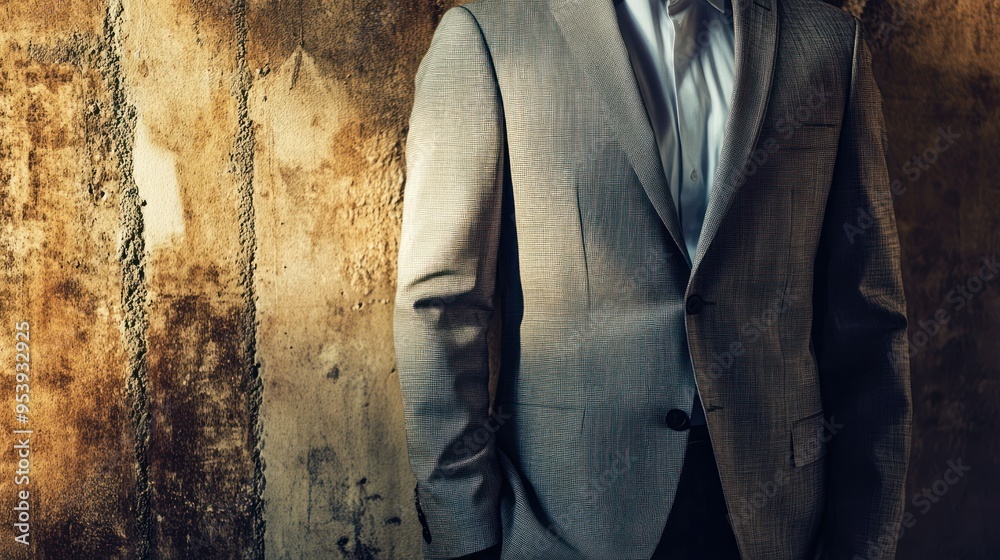 Close-up of a Man's Suit Jacket with a Detailed Texture Close-up of a Man's Suit Jacket with a Detailed Texture