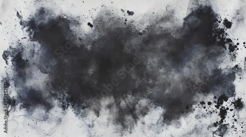 Abstract Black Faded Watercolor Textured Wash Background for Artistic Designs Generative AI