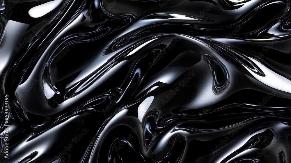 Black Metallic Seamless Background Wallpaper with Translucent Resin Waves for Tech or Futuristic Designs Generative AI Black Metallic Seamless Background Wallpaper with Translucent Resin Waves for Tech or Futuristic Designs Generative AI