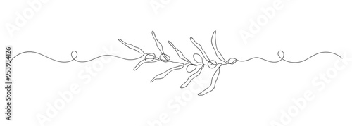 Olive branch. One continuous line art drawing. Minimalist trendy design for cosmetics or food products