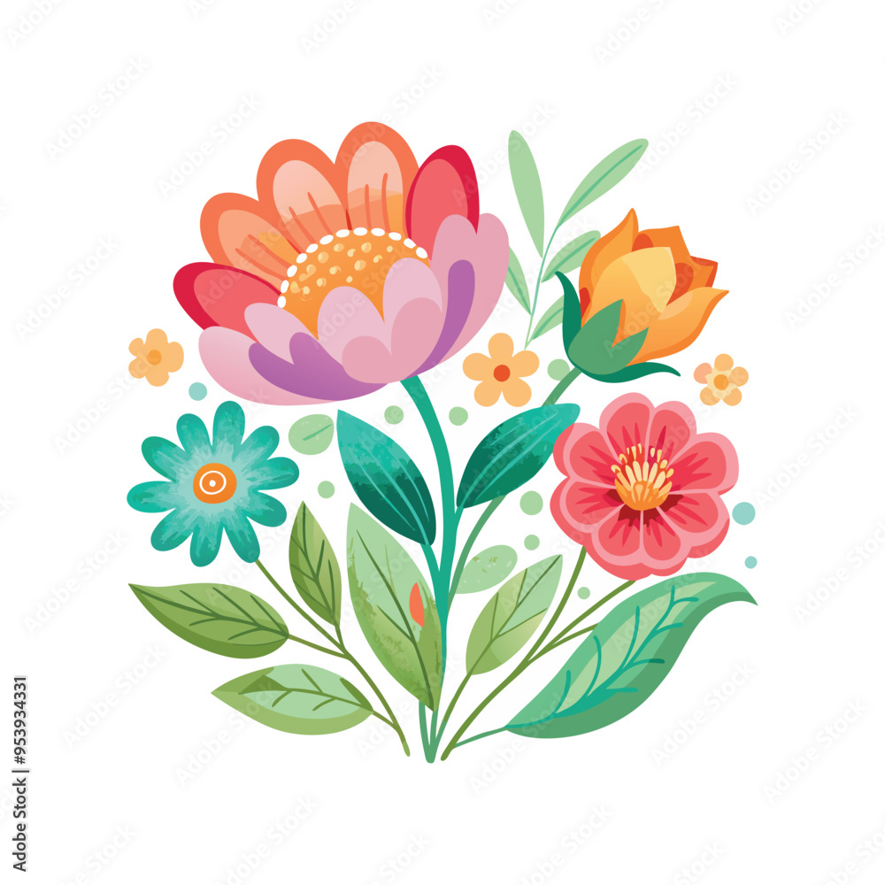 rose and flower vector illustration rose and flower vector illustration