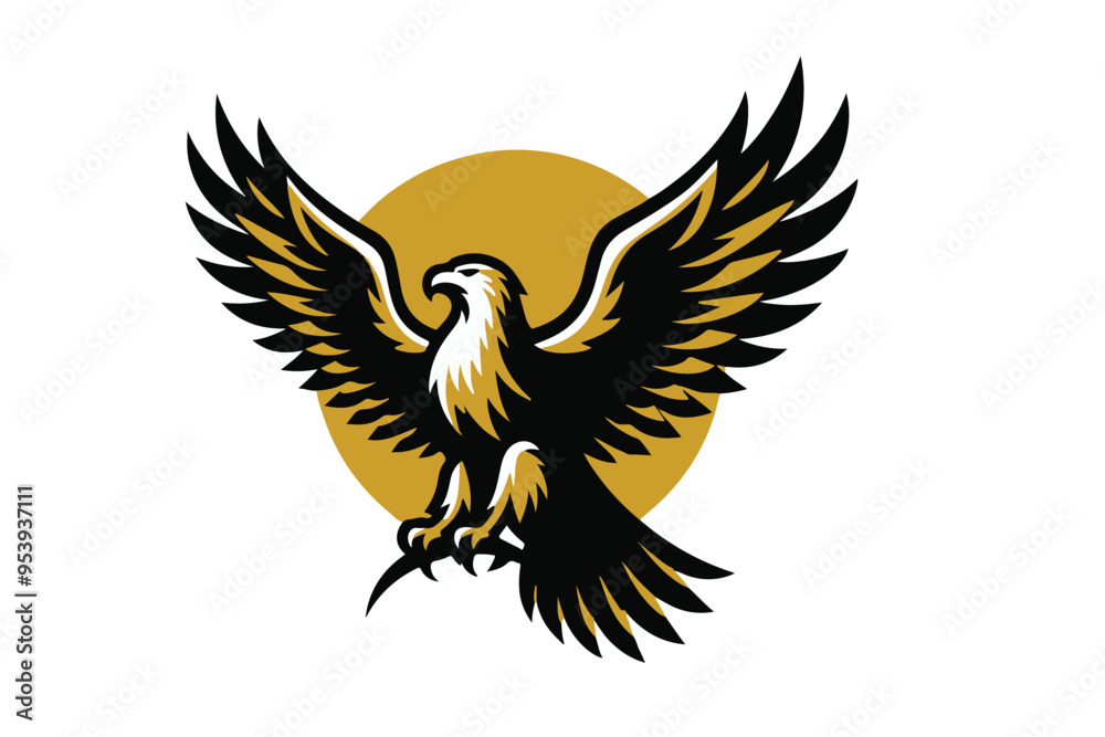Golden Eagle Silhouette Vector Illustration-3 Golden Eagle Silhouette Vector Illustration-3