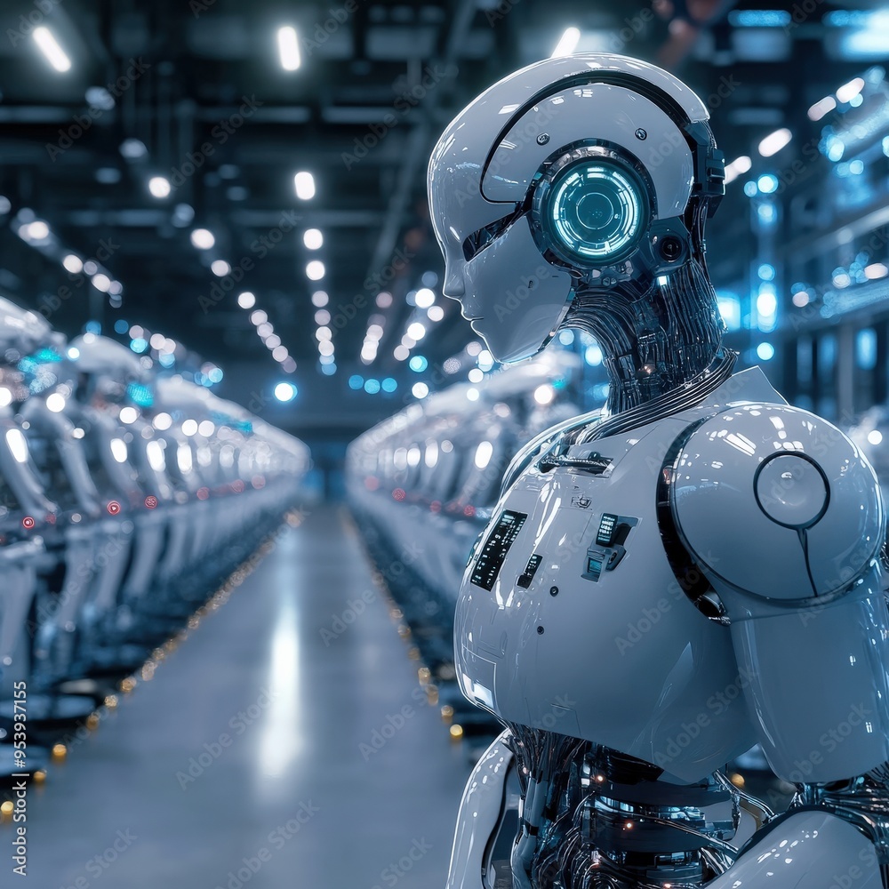 AI managing zero-waste smart factory, optimizing resources, futuristic sustainability technology AI managing zero-waste smart factory, optimizing resources, futuristic sustainability technology