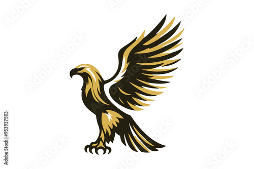 Golden Eagle Silhouette Vector Illustration