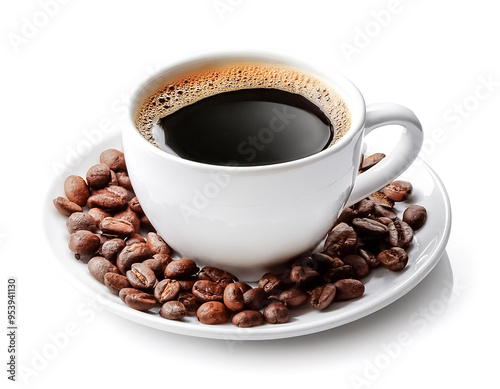 black coffee isolated on white