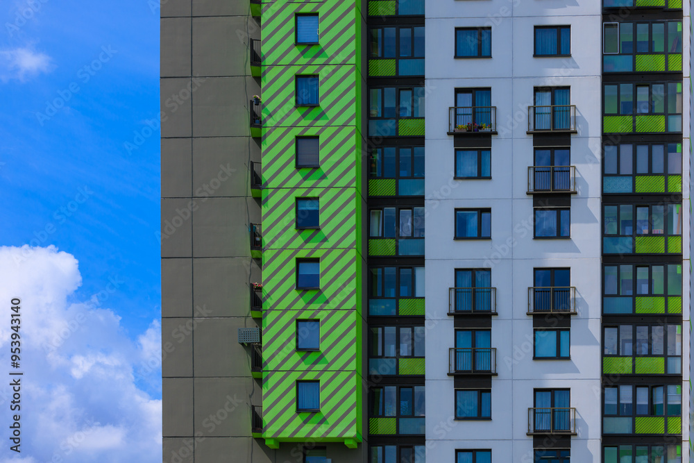 Cityscape, modern buildings on a summer day Cityscape, modern buildings on a summer day