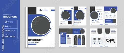 Brochure design company profile template annual report cover layout, minimal business brochure a4 page template