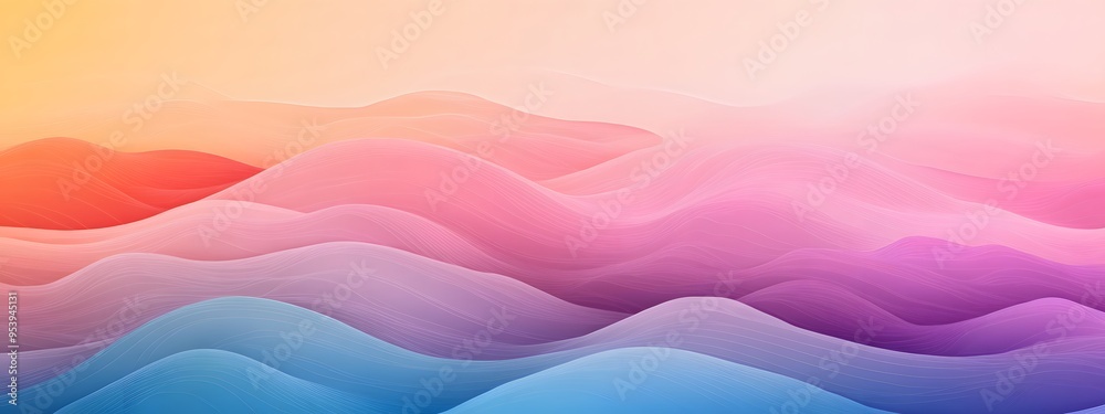 Obraz premium Colorful gradient background with a wavy texture. Abstract pattern of waves for design, banner, and wallpaper