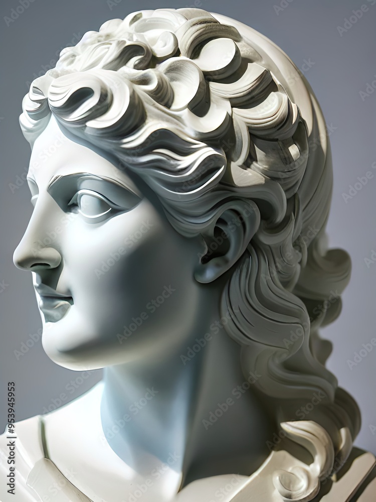 a marble bust depicting a figure from classical antiquity. Visage of Antiquity. a marble bust depicting a figure from classical antiquity. Visage of Antiquity.