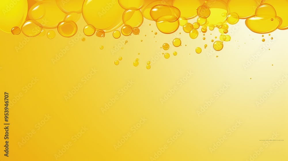 A vibrant yellow background with bubbles, creating a cheerful and energetic atmosphere.
