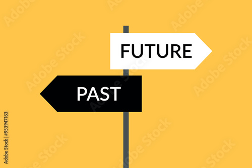 Future past arrow board icon in flat style.