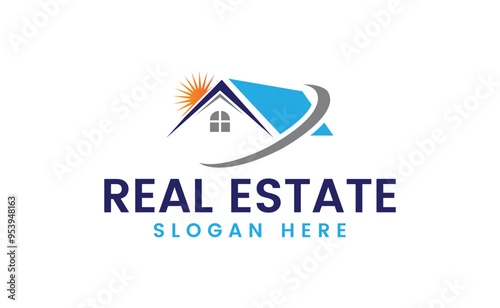 Real estate business logo, house logo icon, vector illustration logo design, building, construction, roof, estate, contractor, apartment, realtor, property, commercial, residential, corporate, flat