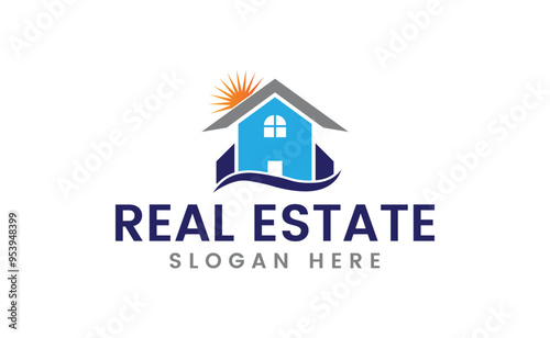 Real estate business logo, house logo icon, vector illustration logo design, building, construction, roof, estate, contractor, apartment, realtor, property, commercial, residential, corporate, flat