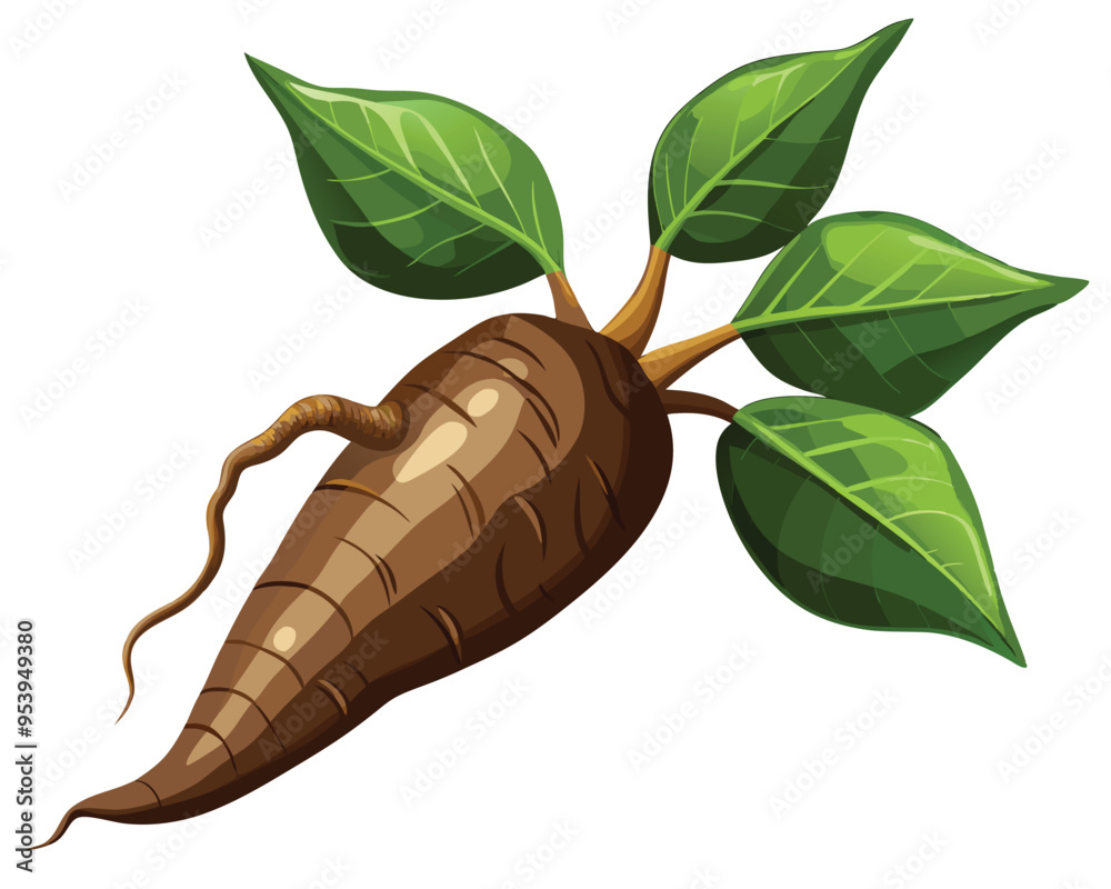 Cassava vector illustration isolated in white background Cassava vector illustration isolated in white background