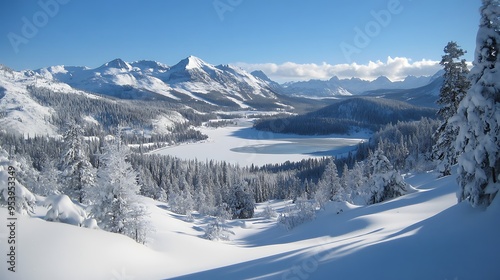 snow covered mountains