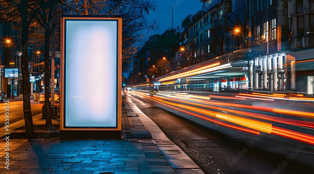 Urban Billboard Mockup: Blank Space for Outdoor Advertisement in a City Setting Urban Billboard Mockup: Blank Space for Outdoor Advertisement in a City Setting