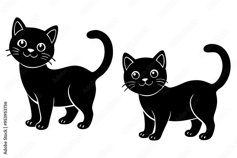 Obraz premium black and white cat