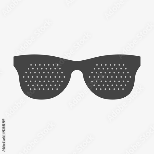 Pinhole or stenopeic glasses. Corection human vision	 photo