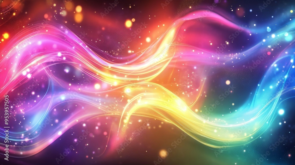 Obraz premium Flowing colorful gradient twirl magic composition background 