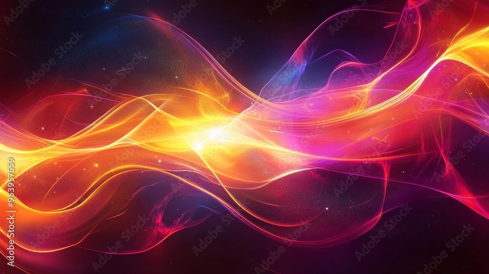 Obraz premium Flowing colorful gradient twirl magic composition background 