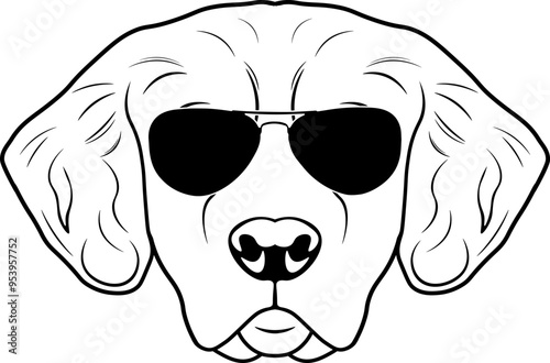 Golden Retriever In Sunglasses