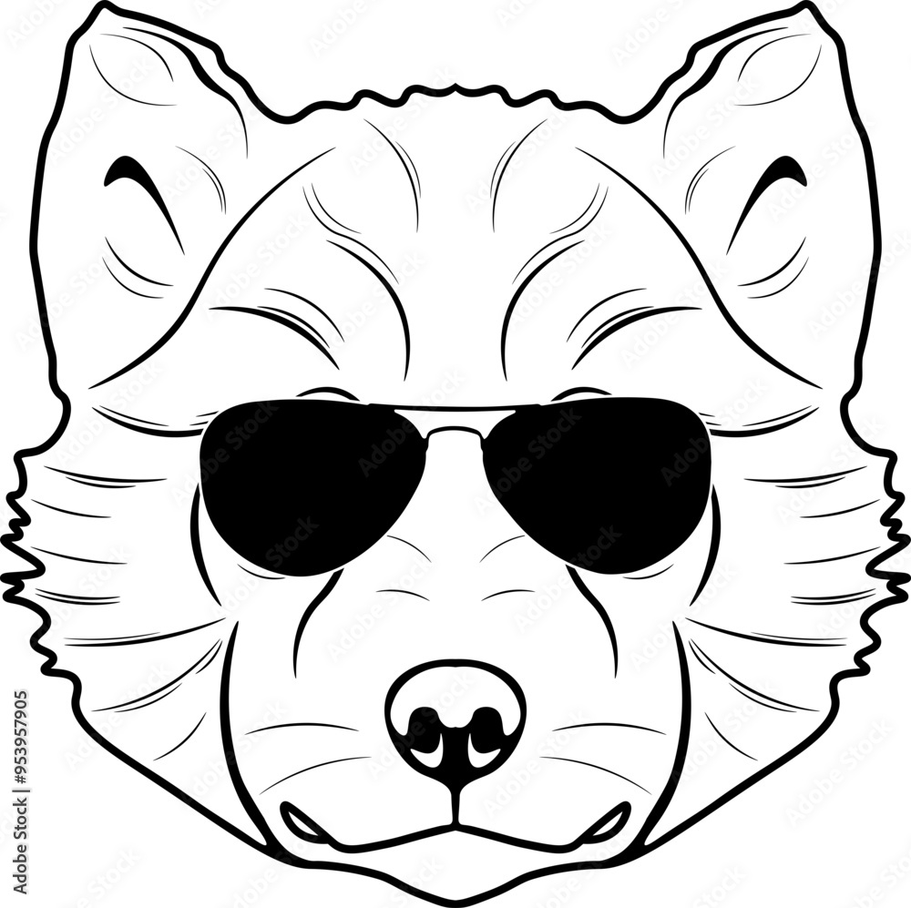 Obraz premium Greenland Dog In Sunglasses