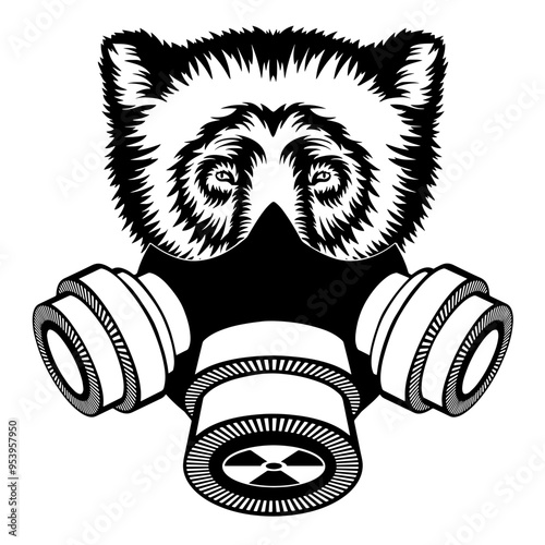 Grizzly Bear In Gas Mask