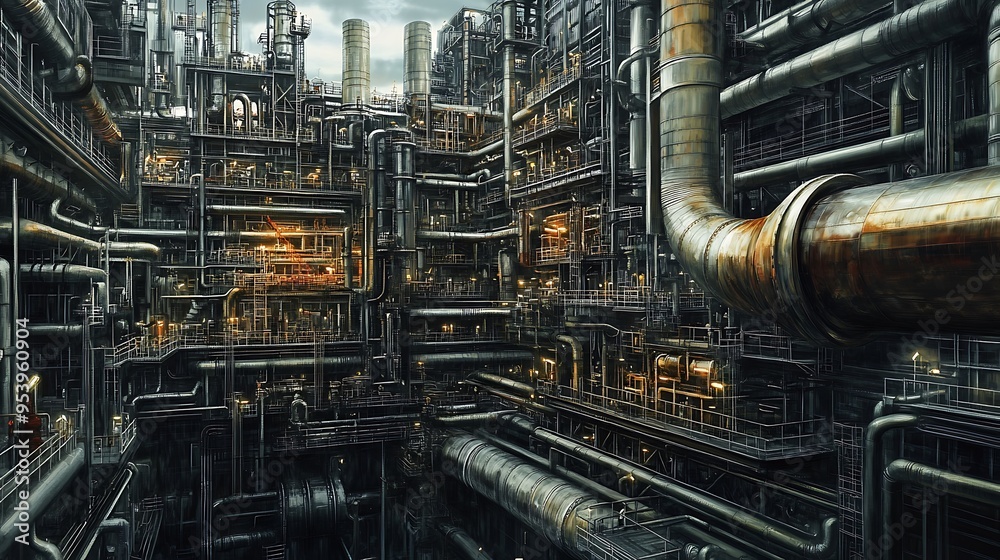 A Labyrinth of Pipes and Catwalks in an Industrial Complex A Labyrinth of Pipes and Catwalks in an Industrial Complex