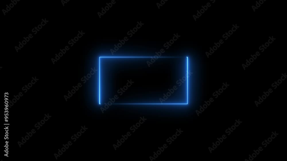 Square rectangle picture frame with two tone. Neon Border, Line neon border motion. 4K . black background Square rectangle picture frame with two tone. Neon Border, Line neon border motion. 4K . black background