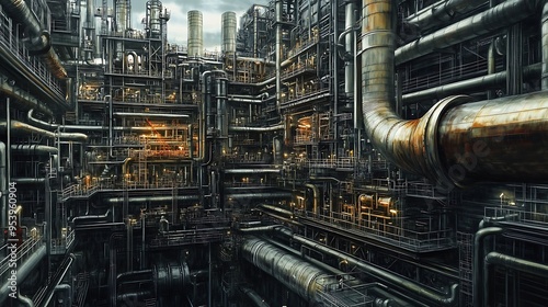 A Labyrinth of Pipes and Catwalks in an Industrial Complex