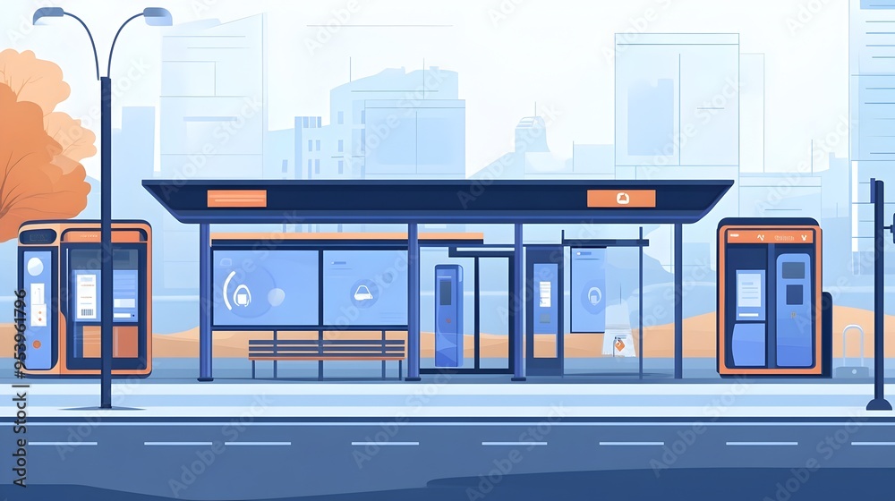 Innovative Graphic Depicting IoT Powered Bus Stops with Real Time ...