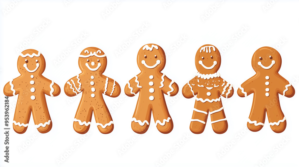 Illustration, set of ginger bread figures,baking clipart illustrations, depicting gingerbread cookies, candy canes isolated on a transparent background. Christmas food on transparent background. Ginge Illustration, set of ginger bread figures,baking clipart illustrations, depicting gingerbread cookies, candy canes isolated on a transparent background. Christmas food on transparent background. Ginge