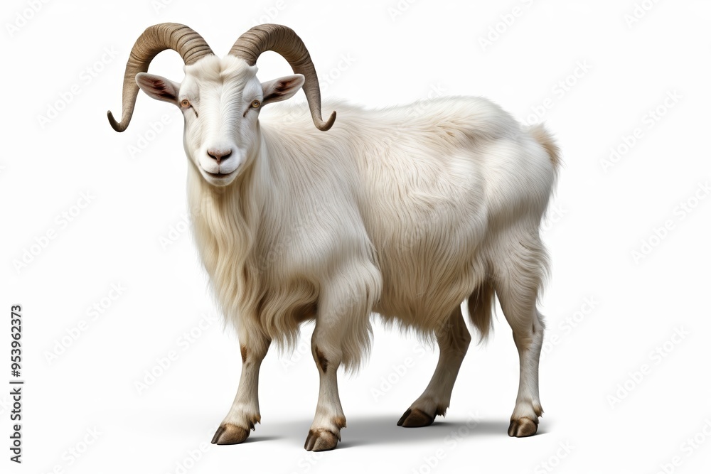 Fototapeta premium araffe with long horns standing on a white surface 