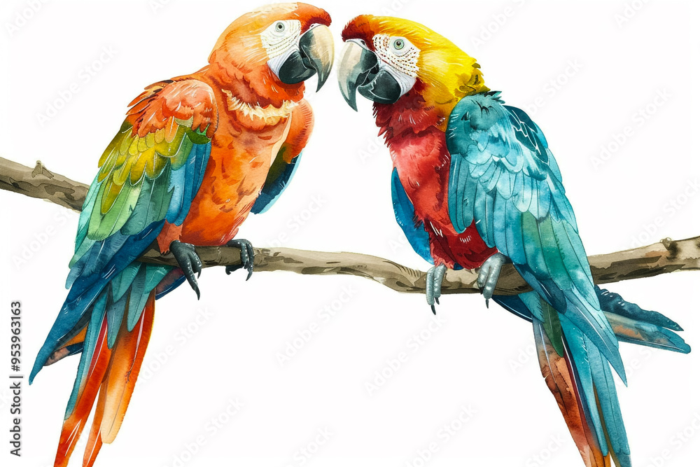 Obraz premium Two cute parrots
