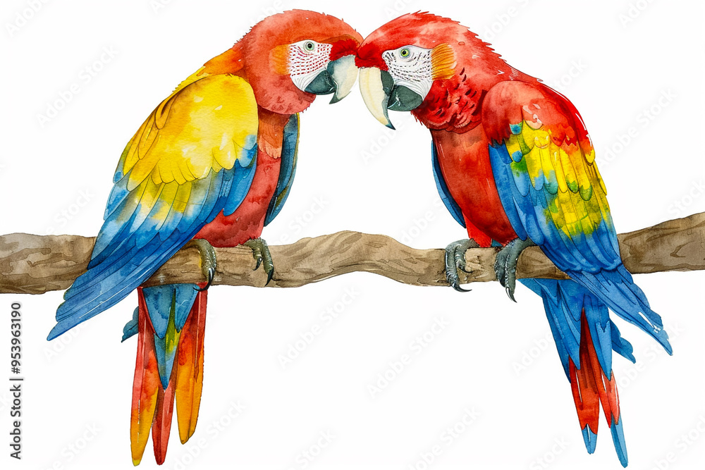 Fototapeta premium Two cute parrots