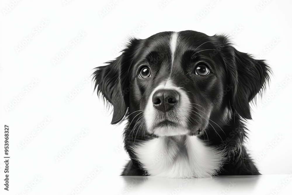 arafed dog looking at the camera with a white background arafed dog looking at the camera with a white background
