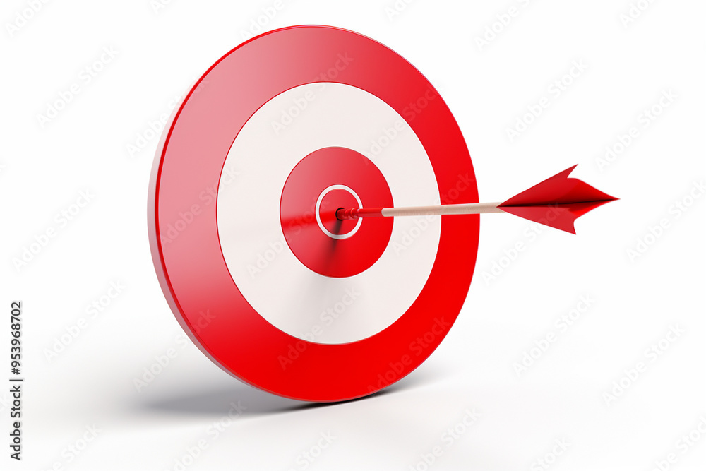 Round shaped target with arrow on white background Round shaped target with arrow on white background