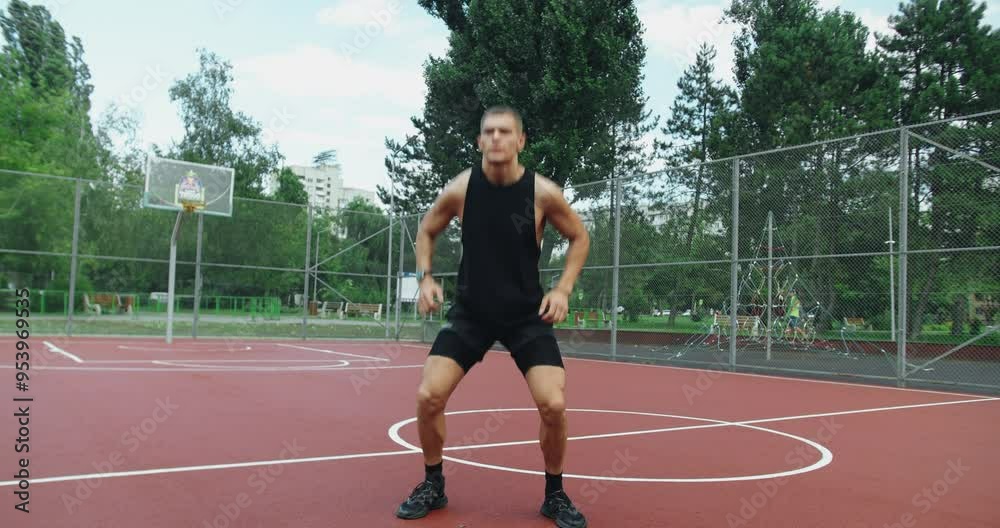 Young male with muscular body has intense physical training outside. Outdoor Fitness Park. Working out for good health. Fitness and sport lifestyle. Young man sportsman doing burpee exercise Young male with muscular body has intense physical training outside. Outdoor Fitness Park. Working out for good health. Fitness and sport lifestyle. Young man sportsman doing burpee exercise