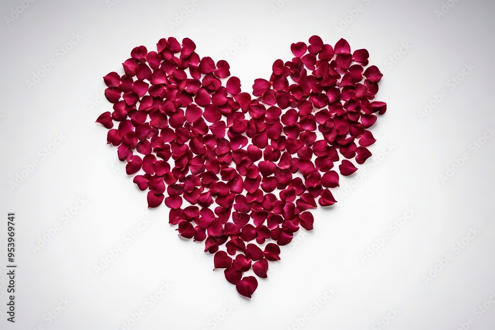 a close up of a heart made of rose petals on a white background a close up of a heart made of rose petals on a white background