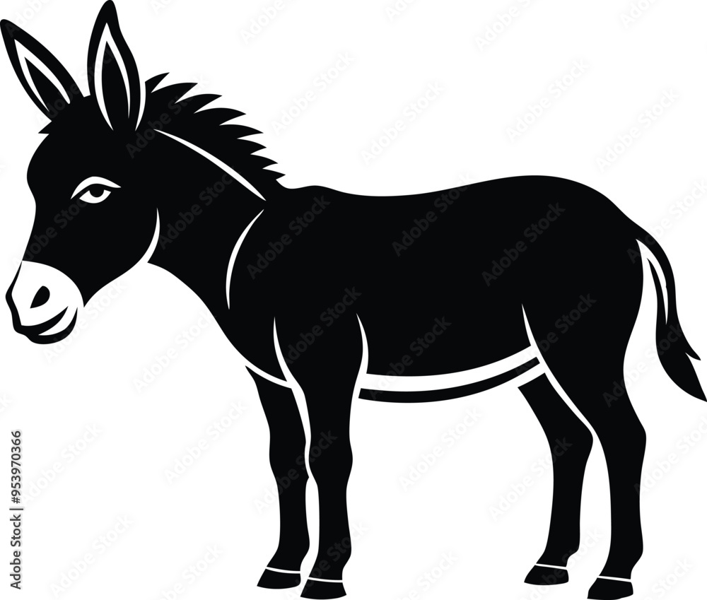 donkey silhouette vector illustration donkey silhouette vector illustration