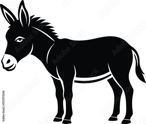 donkey silhouette vector illustration