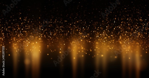 A mesmerizing display of golden sparkles against a dark background, creating a festive and elegant atmosphere.